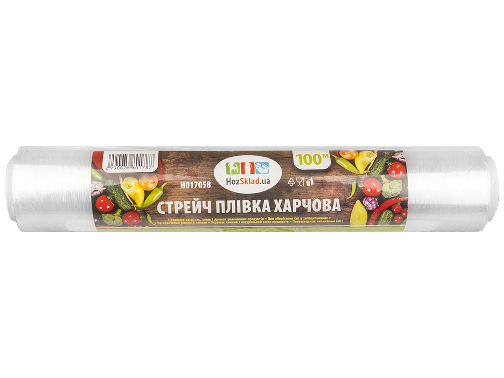 Харчова стрейч-плівка HozSklad 100м, 28см у рулоні
