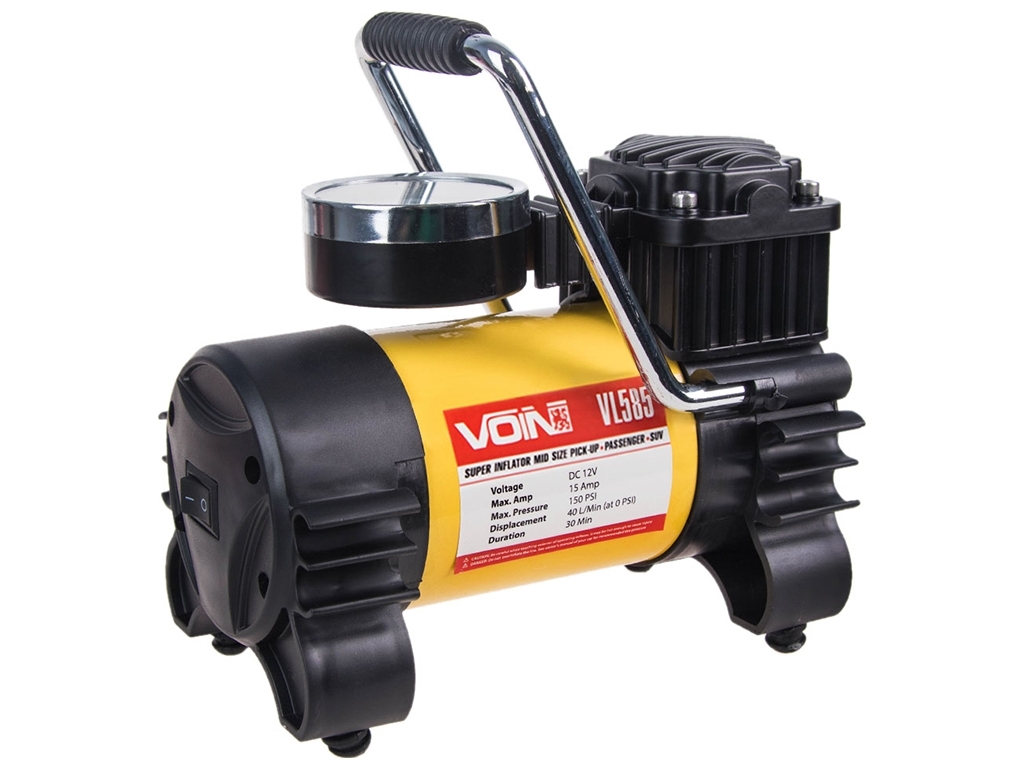 Компрессор автомобильный VOIN VL-585 150psi, 15A, 40л, прикур./переходник на клеммы (VL-585)