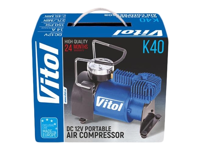 Компресор Vitol K-40 з прикурювачем (150psi, 14Amp, 37л)