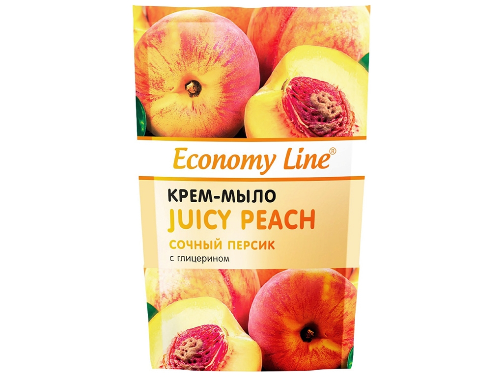Крем-мило Соковитий персик з гліцерином Economy Line, 460мл