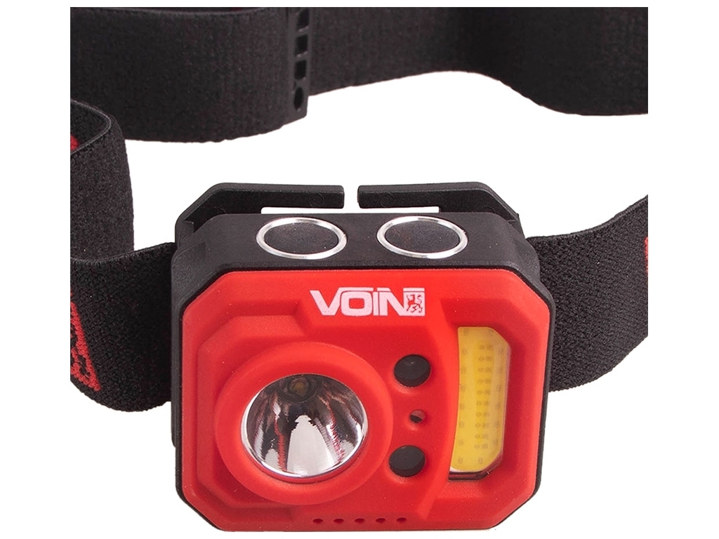 Фонарь налобный VOIN VL-167, 3W-COB (W/R)+3W XPE/АКБ800mAh