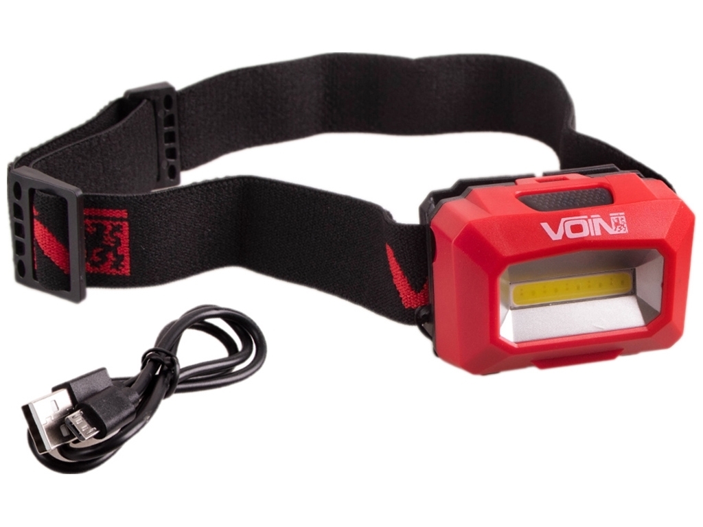 Ліхтар налобний VOIN VL-103, 1W-COB (W/R), АКБ 1200mAh