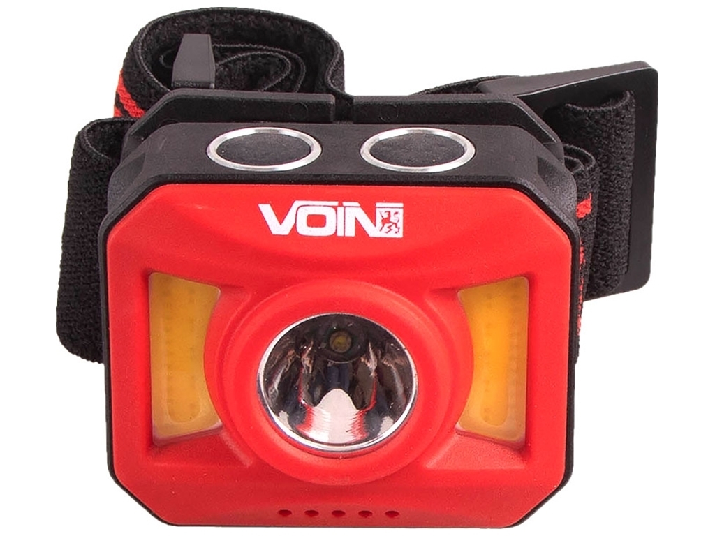 Фонарь налобный VOIN VL-163, 2x3W-COB (W/R)+3W XPE/АКБ 800mAh