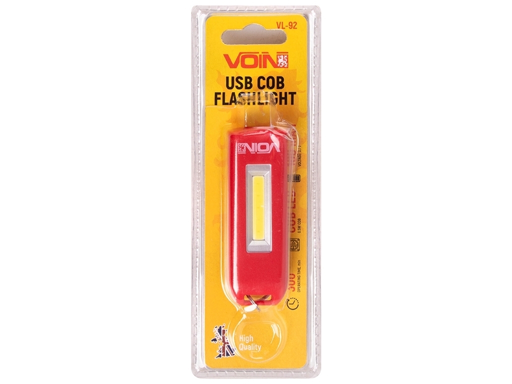 Ліхтарик-брелок VOIN VL-92, 0,5W-COB АКБ100mAh