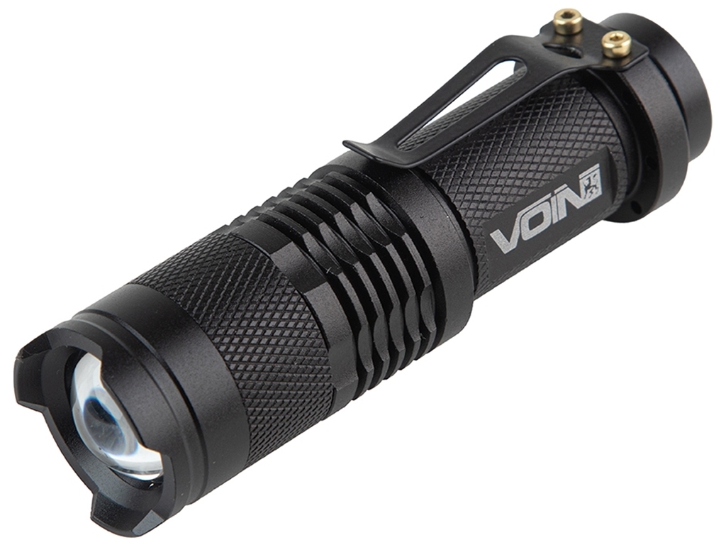 Фонарик ручной VOIN VL-3028, LED XPE, 100Lm, зум, алюминий, (1хАА не в комплекте)