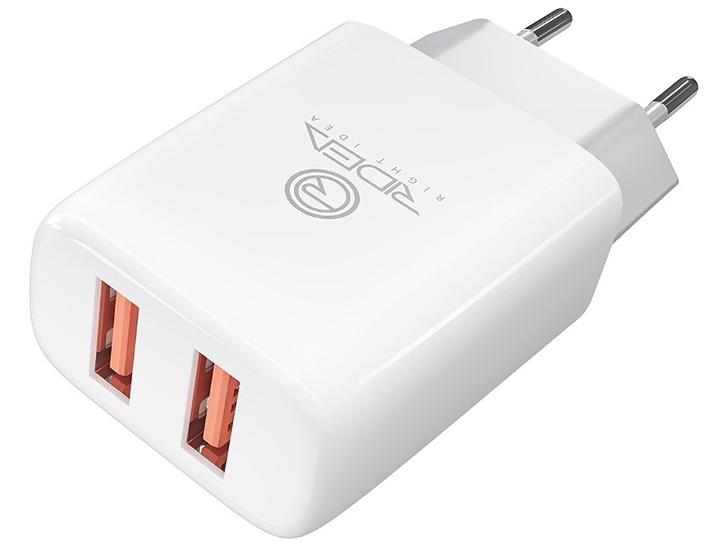Сетевое Зарядное Устройство Ridea RW-21011 Element Duo 2USB 2.1 A Белый