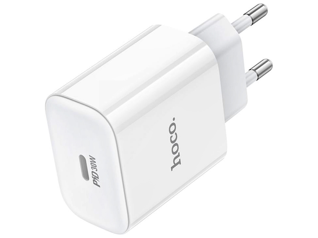 Мережевий Зарядний Пристрій Hoco C76A Pro 1Type-C PD/QC 30W, Колір Бiлий
