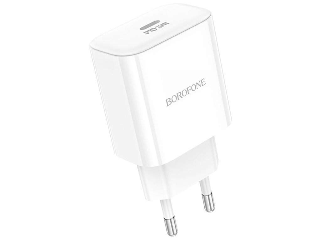 Мережевий Зарядний Пристрій Borofone BA81A 1 Type-C PD20W, Колір Бiлий