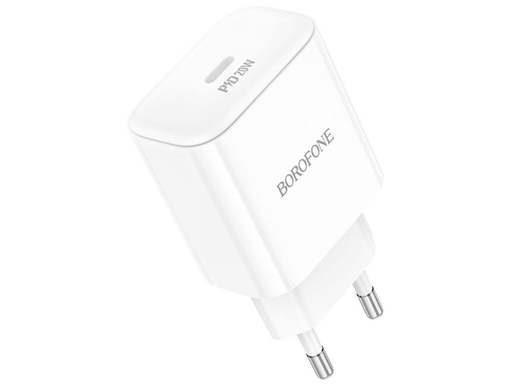 Мережевий Зарядний Пристрій Borofone BA81A 1 Type-C PD20W, Колір Бiлий