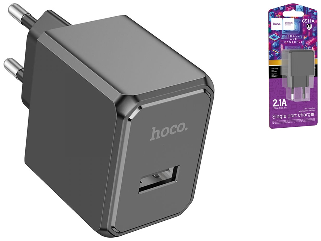Мережевий Зарядний Пристрій Hoco CS11A 1USB 2.1A Колір Чорний