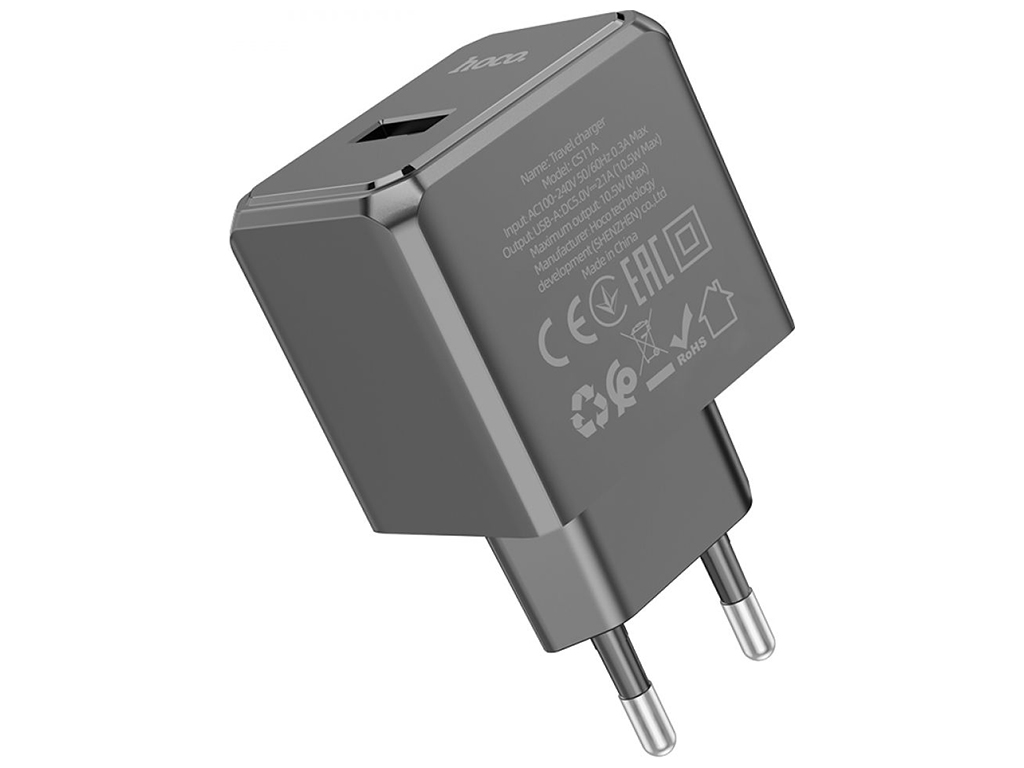 Мережевий Зарядний Пристрій Hoco CS11A 1USB 2.1A Колір Чорний