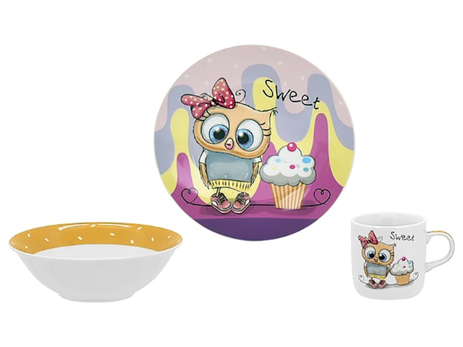 Набір посуду дитячого Limited Edition Sweet Owl (ціна за упаковку 3 предмети) 6900064004348