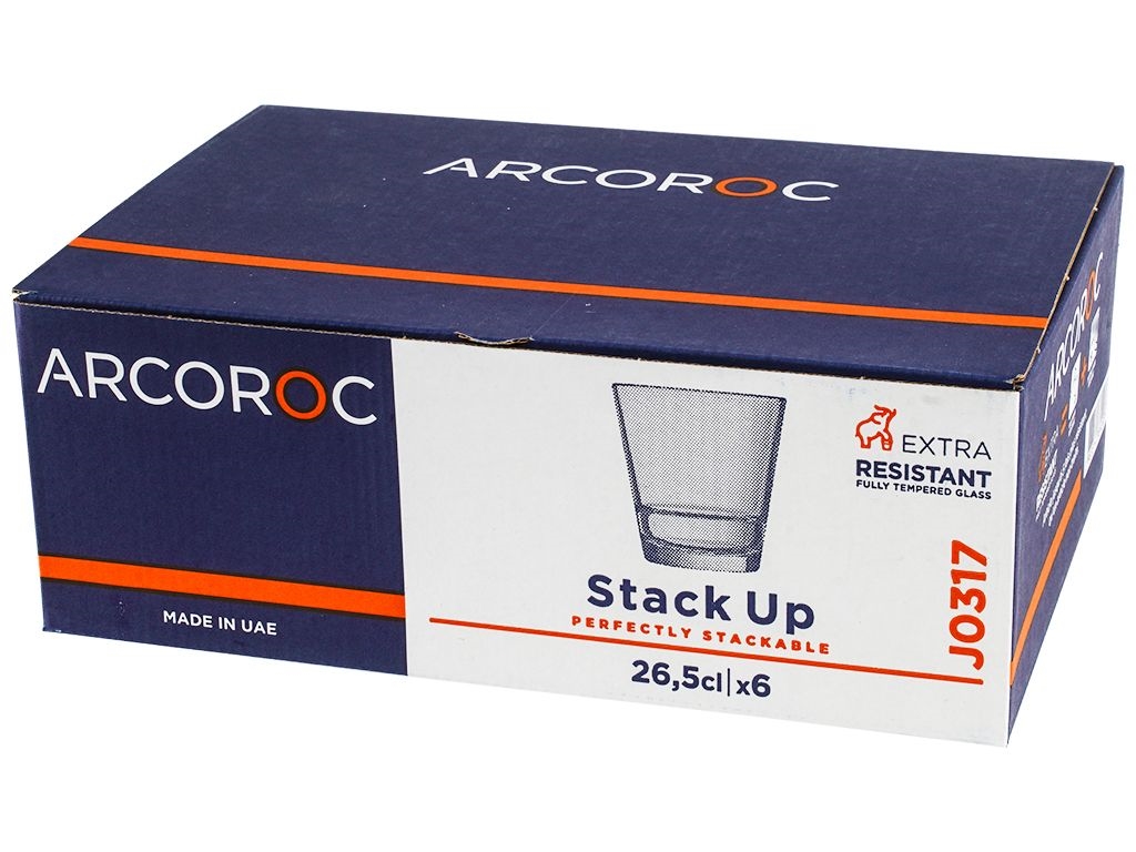 Набор стаканов Arcoroc Stack Up, высокие, 260мл (цена за набор 6шт) 883314389203