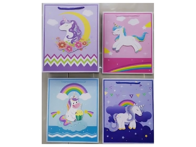 Пакет подарочный бумажный M Unicorno 26x32x10см
