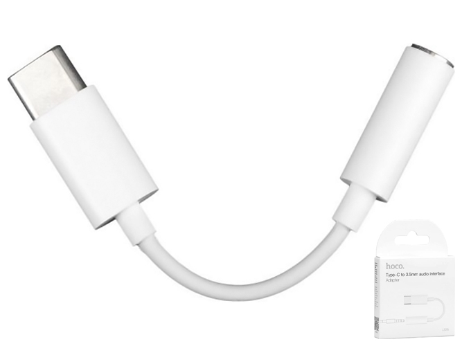 Перехідник Hoco LS35 Type-C to 3.5мм digital audio converter Колір Бiлий