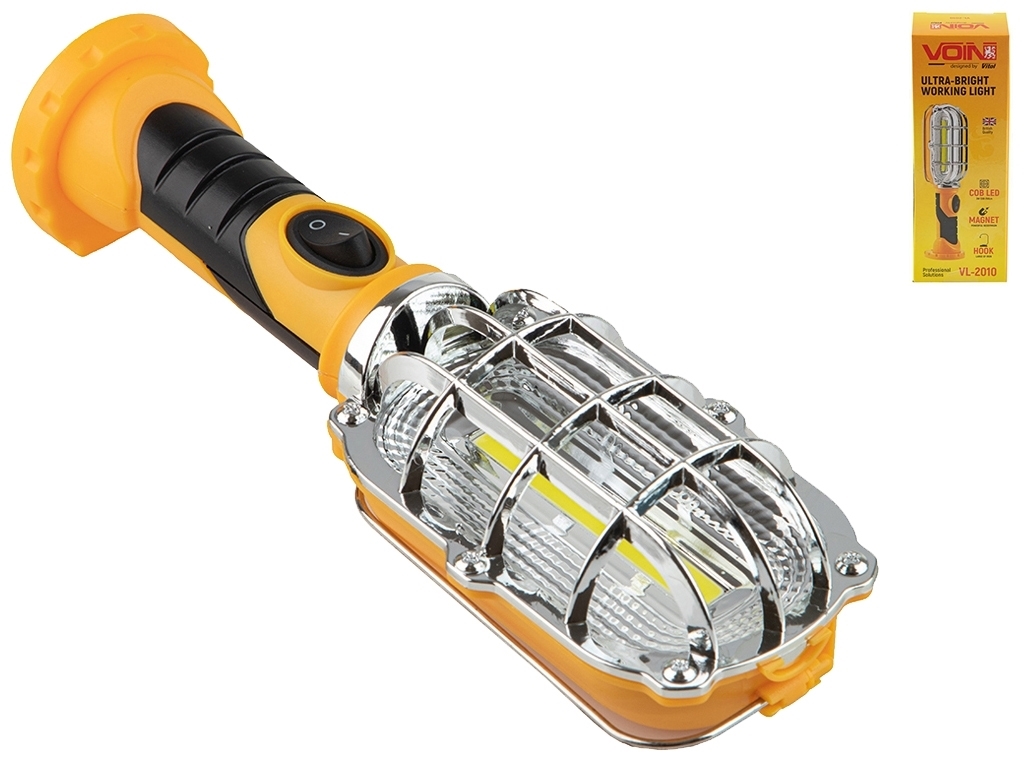 Переносна лампа Voin, LED COB 3W, 250Lm, 3xAA (не в комплекті), 6,5х5х20,5см (VL-2010)