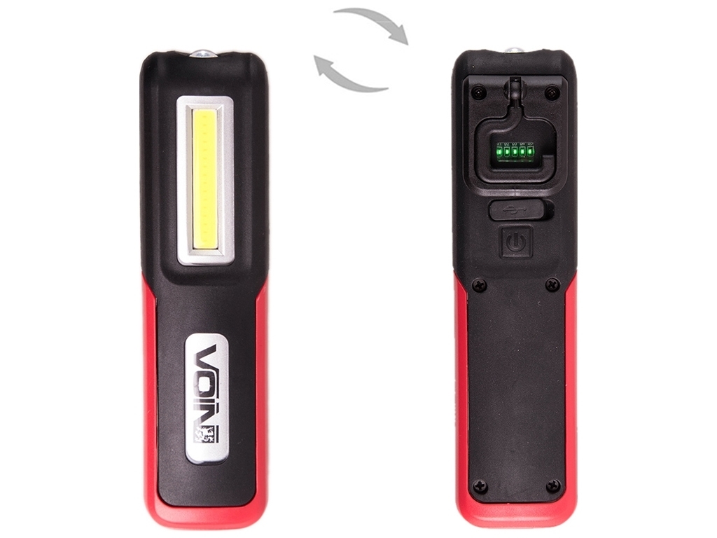 Переносна лампа Voin, 3W-COB+3W XPE, АКБ1200mAh, магніт, індикатор заряду, 15х4х2см (VL-99)