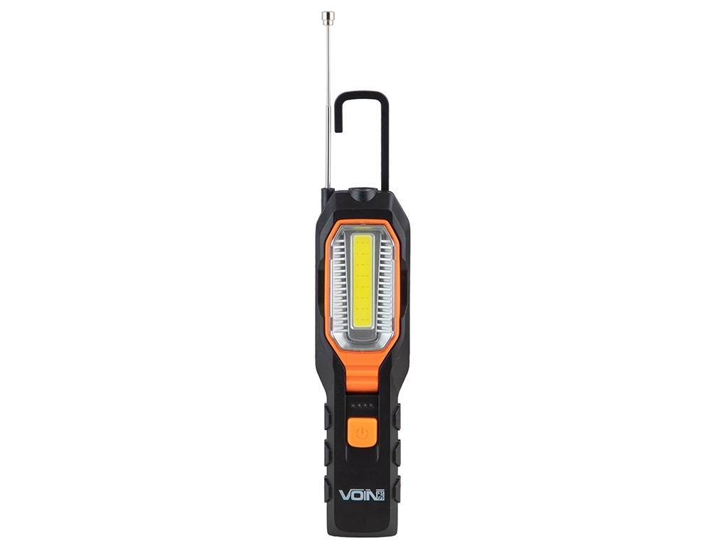 Переносная лампа Voin, COB 260Lm + F5 80Lm, АКБ 1200mAh, магнит, индикатор заряда, 5,8х2,8х22,4см (V