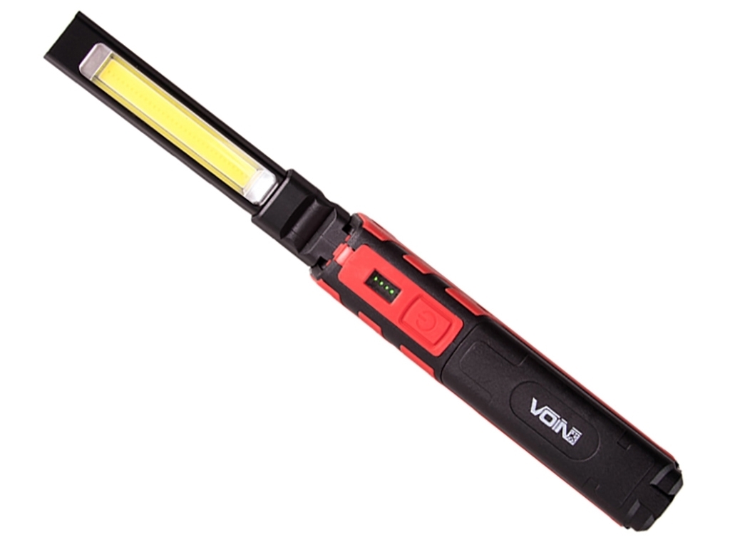 Переносна лампа Voin, 5W-COB+3W XPE, АКБ 2000mAh, магніт, індикатор заряду, 15х4х3см (VL-107)