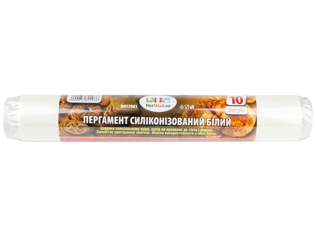 Пергамент силиконизированный HozSklad, рулон на втулке, 10м x 28см, белый