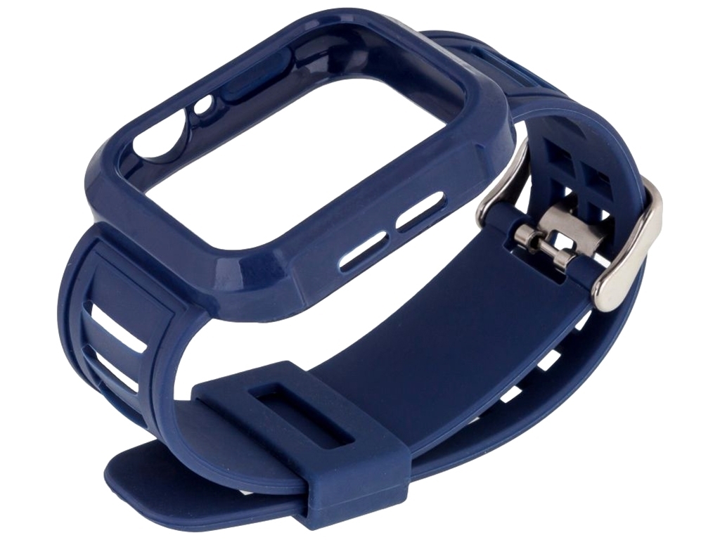 Ремінець для Apple Watch Band Silicone Shine + Protect Case 44mm Колір Midnight Blue
