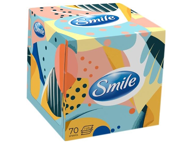 Салфетки косметические Smile, 70 листов, 3 слоя, белые