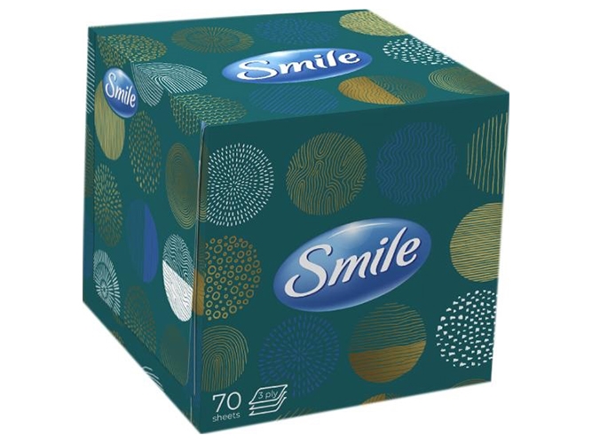 Салфетки косметические Smile, 70 листов, 3 слоя, белые
