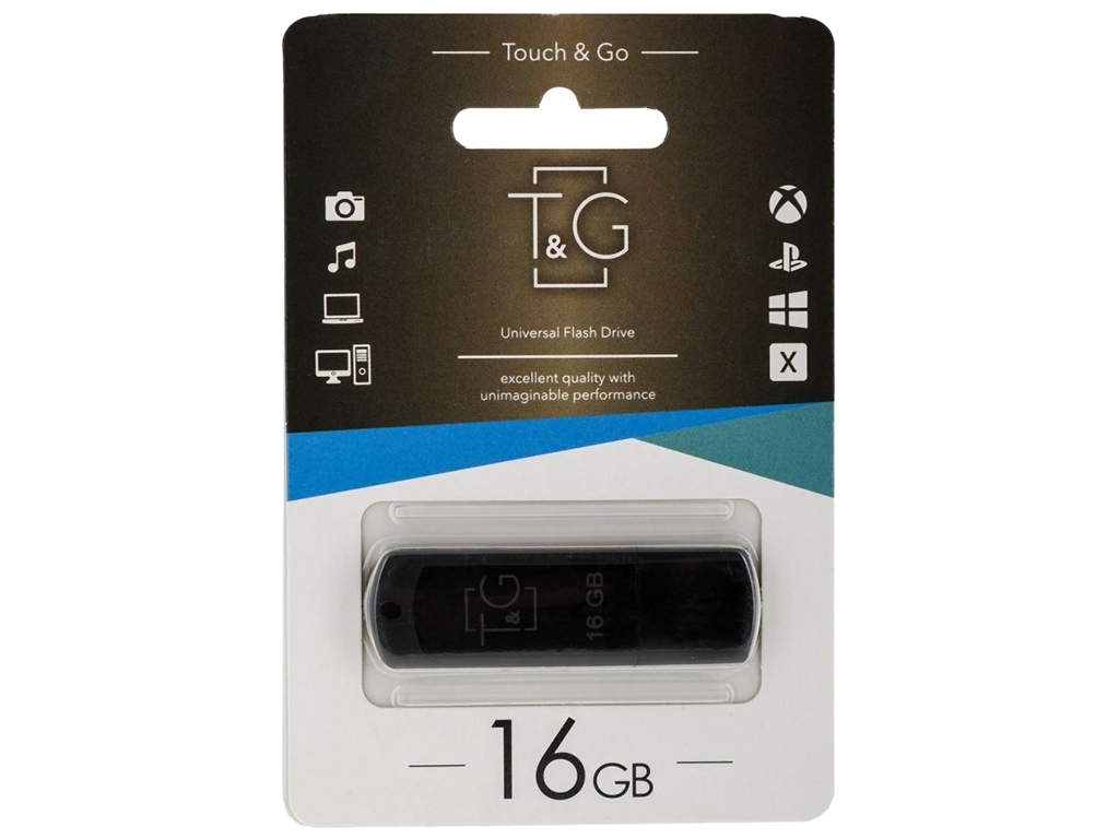 USB флеш-накопичувач T&G 16gb Classic 011 Колір Чорний