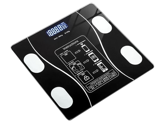 Весы напольные Sokany, электронные, до 180 кг, Bluetooth, закаленное стекло, 26х26см, цвет черный