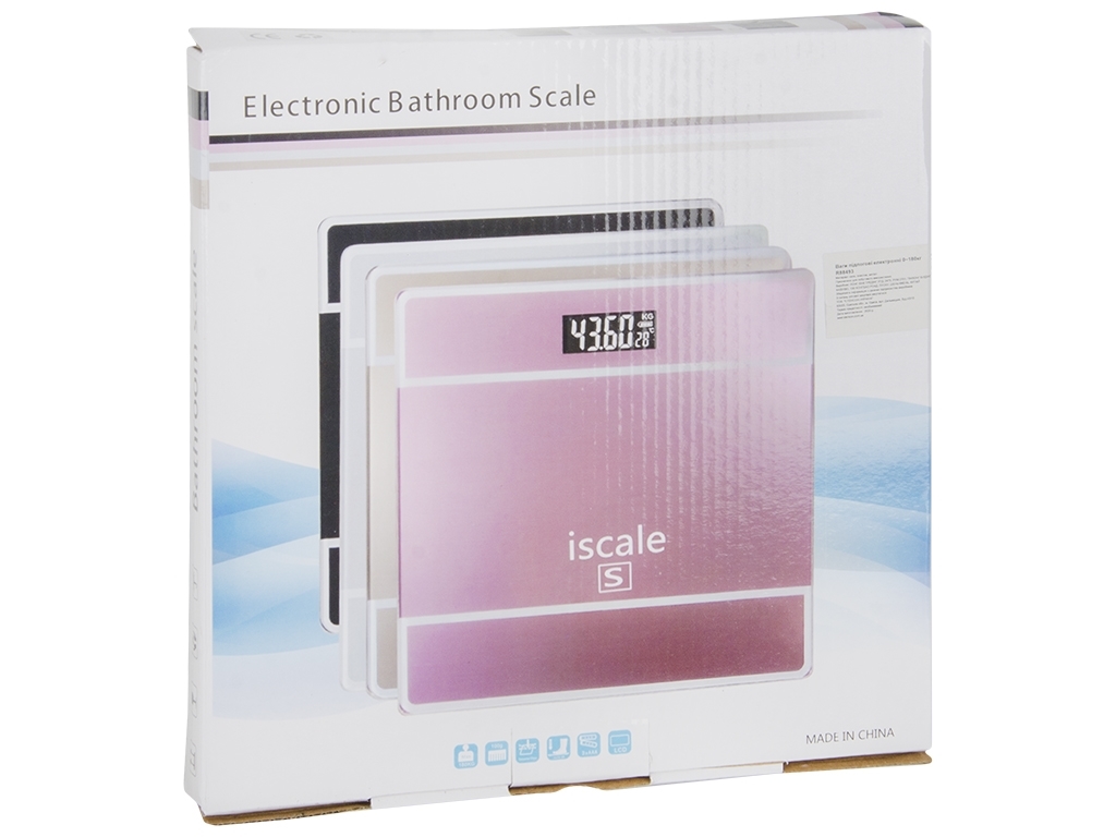 Весы напольные электронные Iscale S со стеклянной платформой 0-180кг 26х26х2,2см