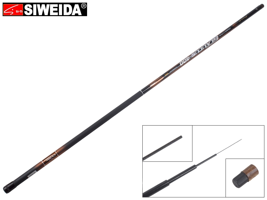 Вудка Siweida "Glaucus" карбон IM6, без кілець, 4-секційна 4м 5-25г