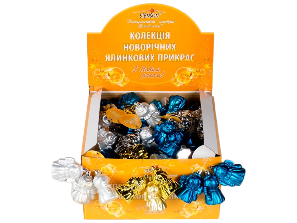 Елочные игрушки "Ангелочки" 9см 3шт/наб (цена за дисплей 36наб)