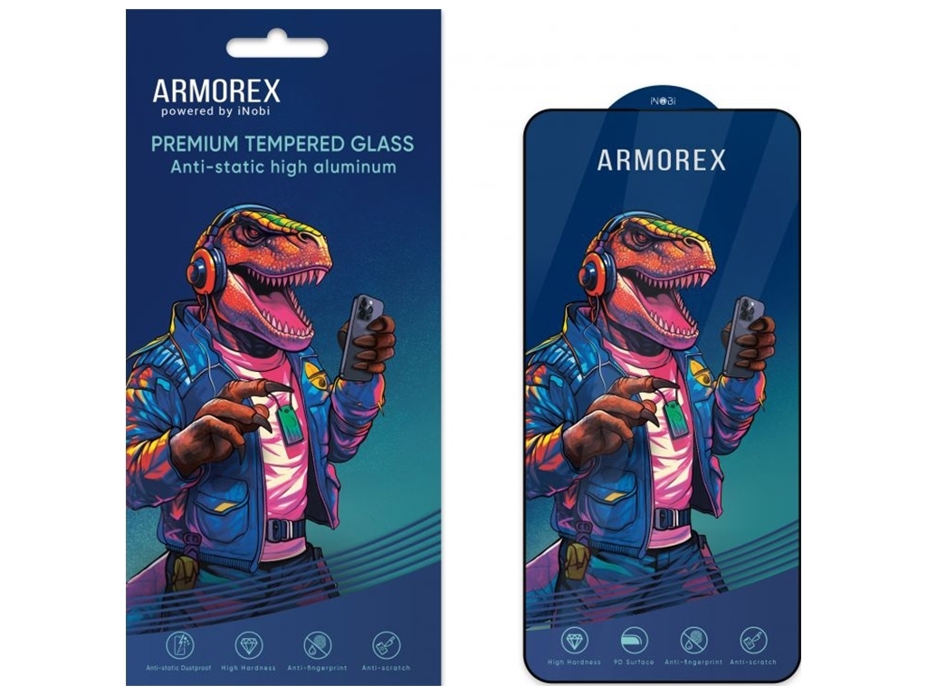 Защитное стекло ARMOREX 5D High-Alum Antistatic for Xiaomi Redmi 12 / Poco M6 Pro 5G Цвет Черный
